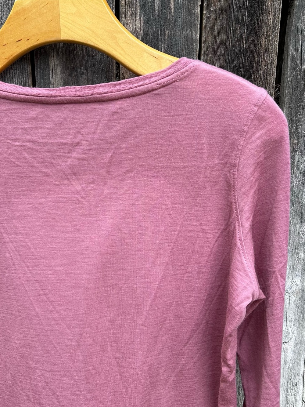 Woolx Jenny 3/4 Sleeve Crewneck Tee Shirt Merino Wool Blend Dusty Rose Pink S - Picture 9 of 13